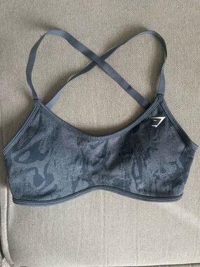 Adapt Camo Cross Back Sports Bra: Titanium Blue/Denim Grey